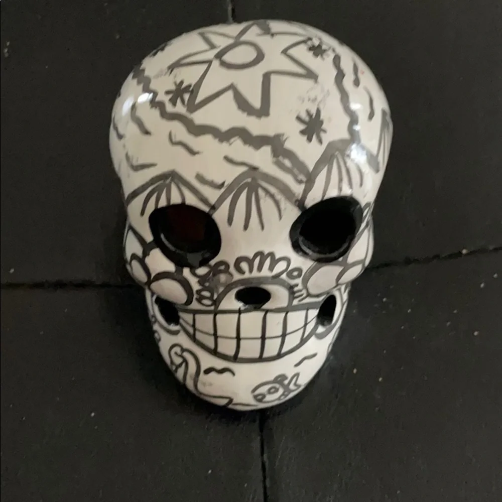 Skull black and white art piece